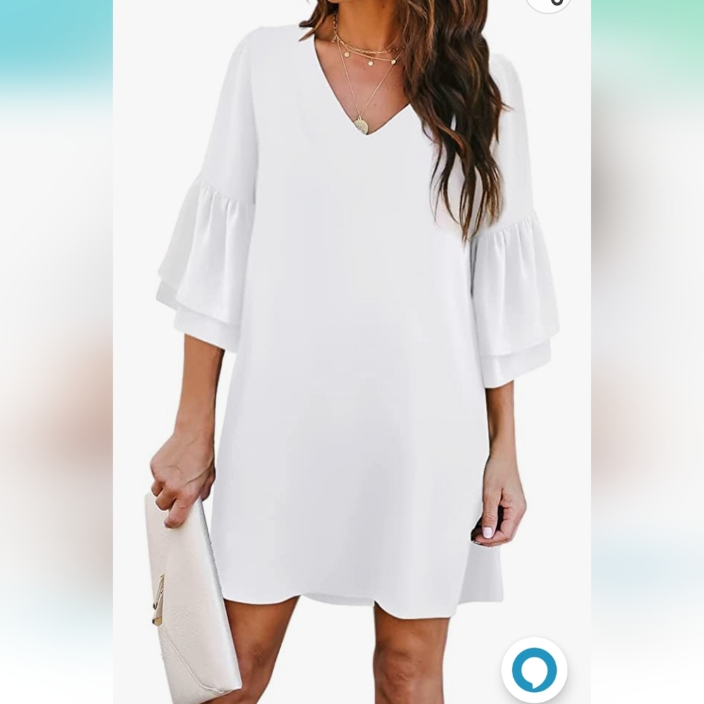 NWT white ruffle dress